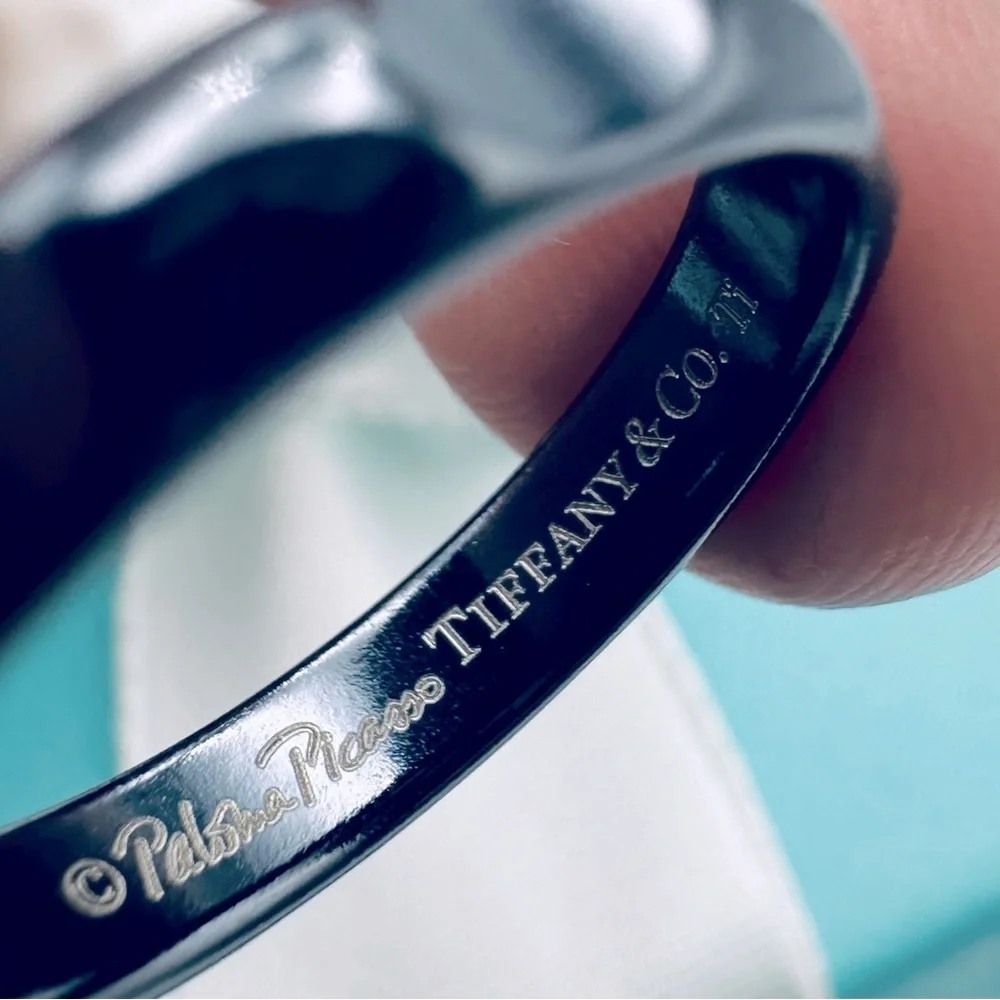 Tiffany & Co. 4 mm Groove Band Ring in Titanium Size 9 with Packaging